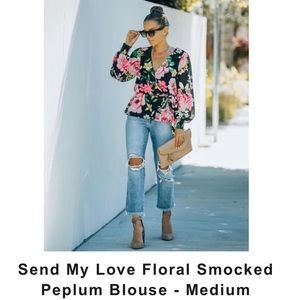 Flying Tomato floral peplum top size M NWOT